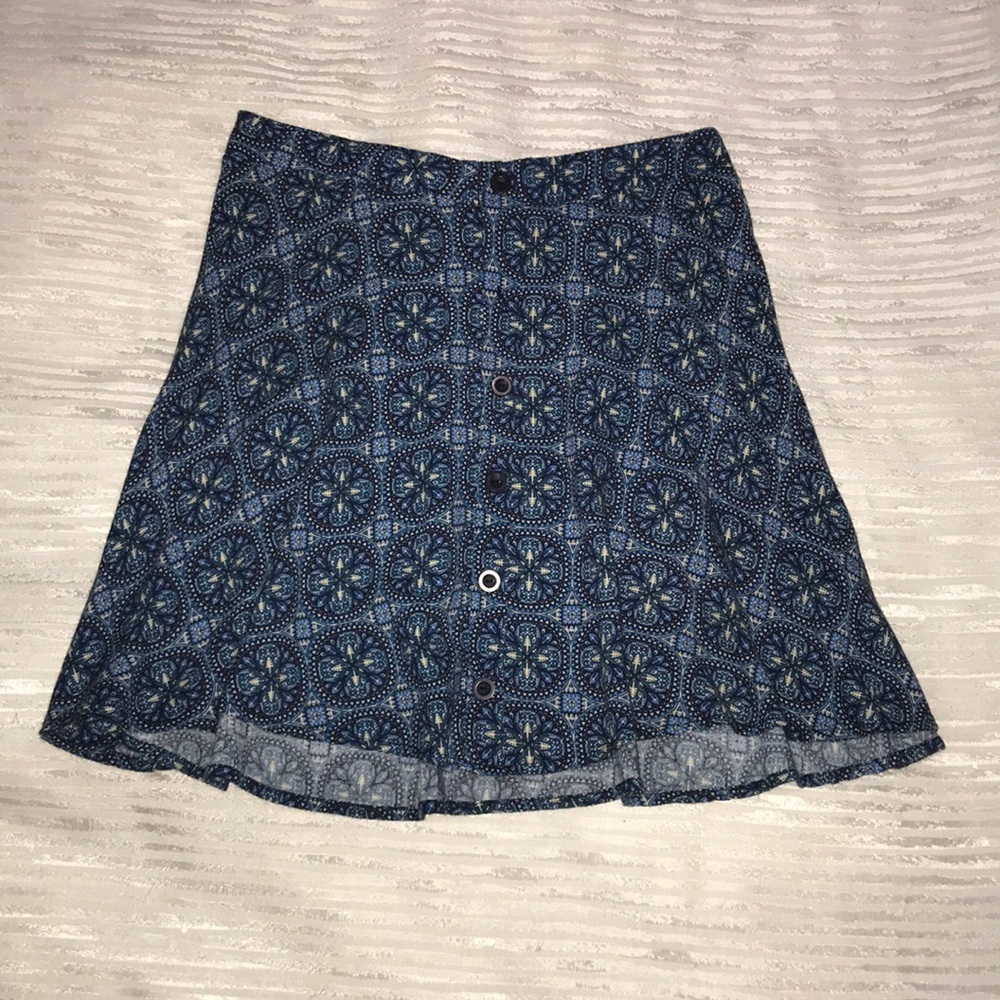 Lush mid waist blue printed skirt